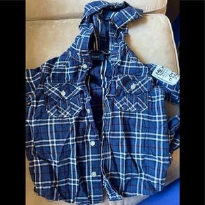 🧸 Hooded plaid shirt